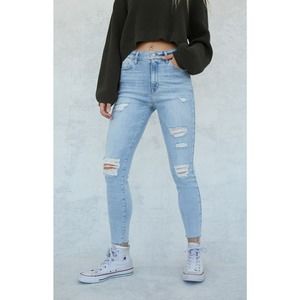 PacSun High Rise Distressed Jegging, Women's Size 25 - Light Ideal Blue